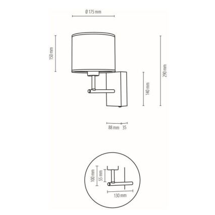 Λάμπα τοίχου BOHO 1xE27/25W/230V δρυς – FSC πιστοποιημένο