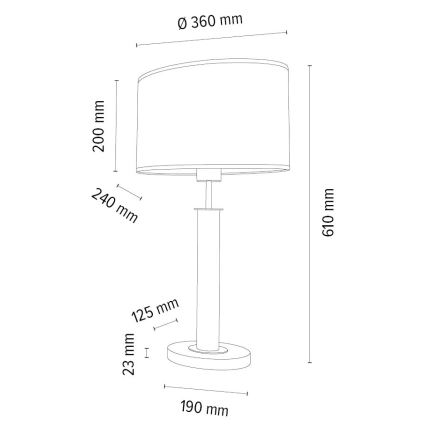 Eπιτραπέζια λάμπα MERCEDES 1xE27/40W/230V 60 cm καφέ/δρυς – FSC πιστοποιημένο