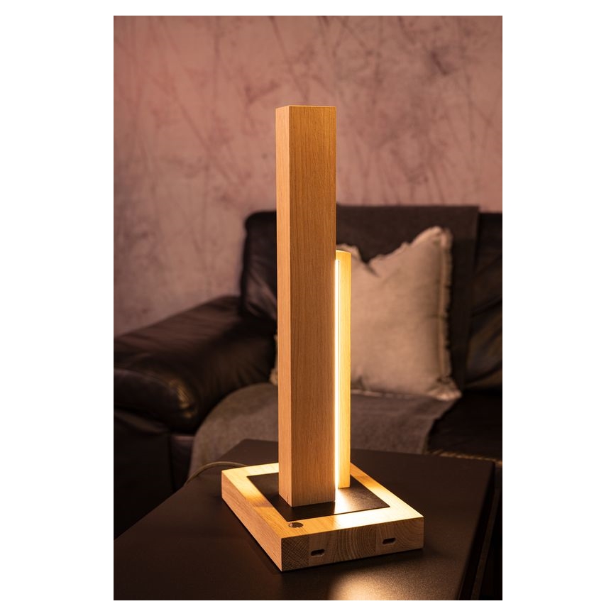 Επιτραπέζια λάμπα dimming LED SOHO BLACK LED/10W/230V 45 cm δρυς – FSC πιστοποιημένο