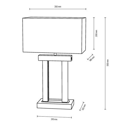 Επιτραπέζια λάμπα dimming LED HAKON 1xE27/40W+2xLED/7,5W/230V 55 cm δρυς – FSC πιστοποιημένο