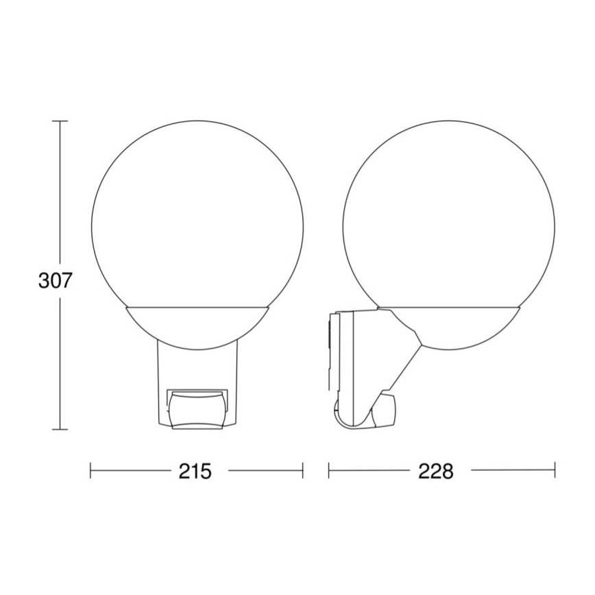 STEINEL 005535 - Εξωτερικό φωτιστικό τοίχου με αισθητήρα L585S 1xE27/60W μαύρο IP44
