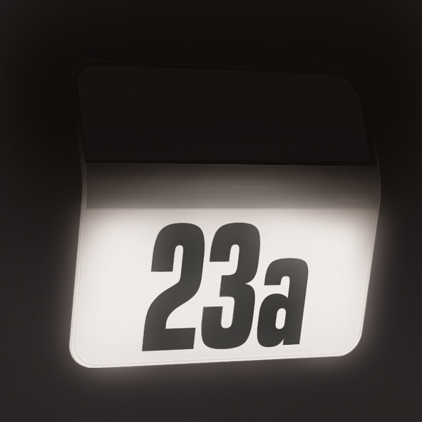 STEINEL 007140 - LED Ηλιακό αριθμητικό πινακίδα XSolar LH-N LED/0,03W ανοξείδωτο IP44 2500 mAh