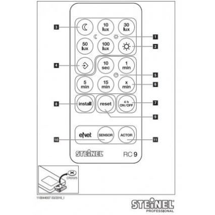 STEINEL 007638 - RC9 τηλεχειριστήριο για αισθητήρα iHF3D