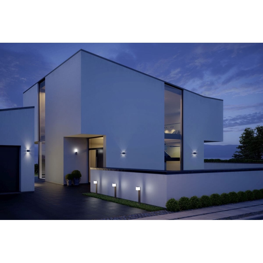 Steinel 055479 - Λάμπα dimming LED εξωτερικού χώρου με αισθητήρα CUBO LED/9,5W/230V IP44 ανθρακί