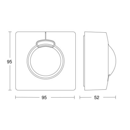 Steinel 057312 - Αισθητήρας κίνησης HF 3360 DALI-2 IP54 τετράγωνος λευκό