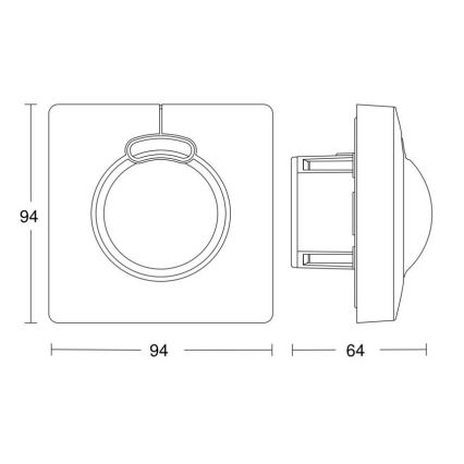 Steinel 057336 - Αισθητήρας κίνησης HF 3360 DALI-2 IP20 τετράγωνος λευκό