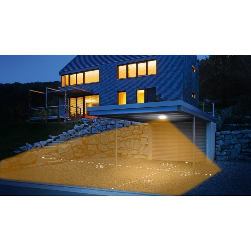 Steinel 057602 - Φωτιστικό LED εξωτερικού χώρου με αισθητήρα QUATTRO LED/9,8W/230V 3000K IP54