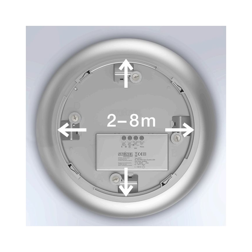 Steinel 057602 - Φωτιστικό LED εξωτερικού χώρου με αισθητήρα QUATTRO LED/9,8W/230V 3000K IP54