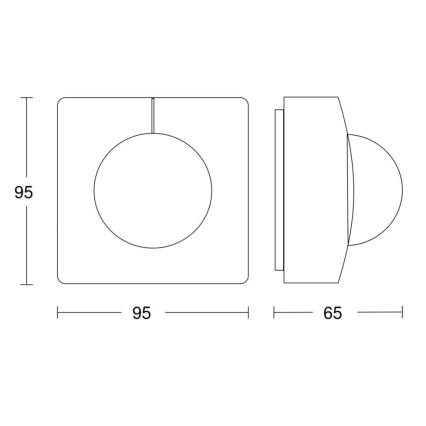 Steinel 058296 - Αισθητήρας κίνησης IS 345 MX Highbay V3 KNX IP54 τετράγωνο λευκό