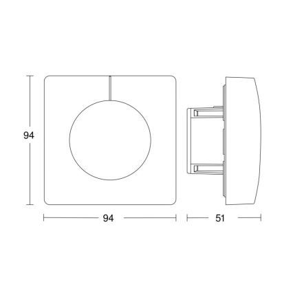 Steinel 058326 - Ανιχνευτής φωτός Dual V3 KNX τετράγωνος λευκό