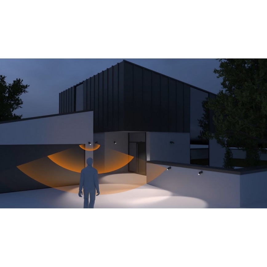 Steinel 058647 - Φως εξωτερικού χώρου με αισθητήρα SPOT DUO 2xGU10/7,5W/230V IP44