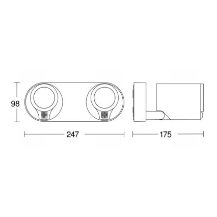 STEINEL 058654- Εξωτερικό φωτιστικό LED με αισθητήρα SPOT DUO 2xGU10 / 7,5W / 230V IP44