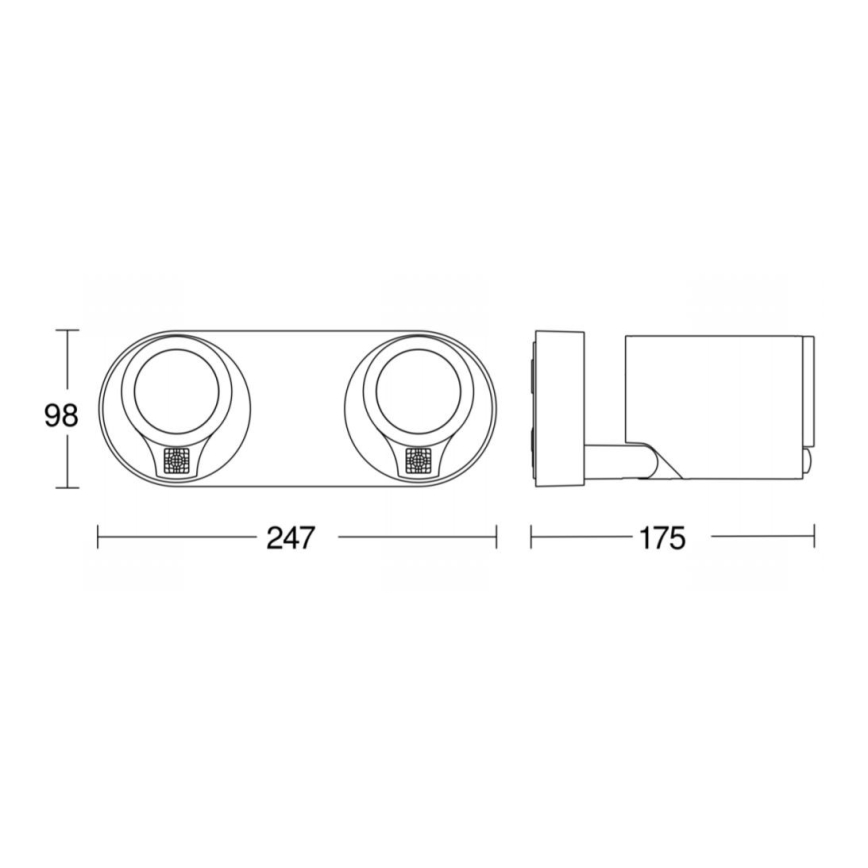 STEINEL 058654- Εξωτερικό φωτιστικό LED με αισθητήρα SPOT DUO 2xGU10 / 7,5W / 230V IP44