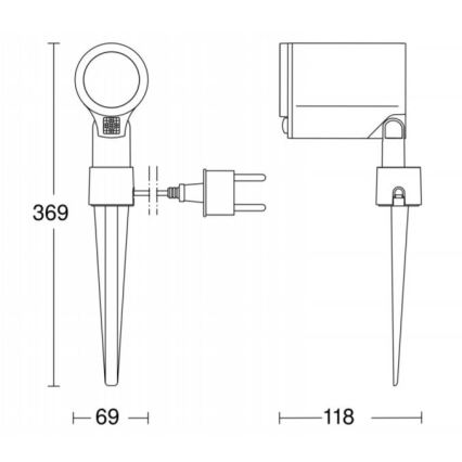 STEINEL 058685 - Λάμπα εξωτερικού χώρου LED με αισθητήρα SPOT GARDEN 1xGU10 / 7W / 230V IP44