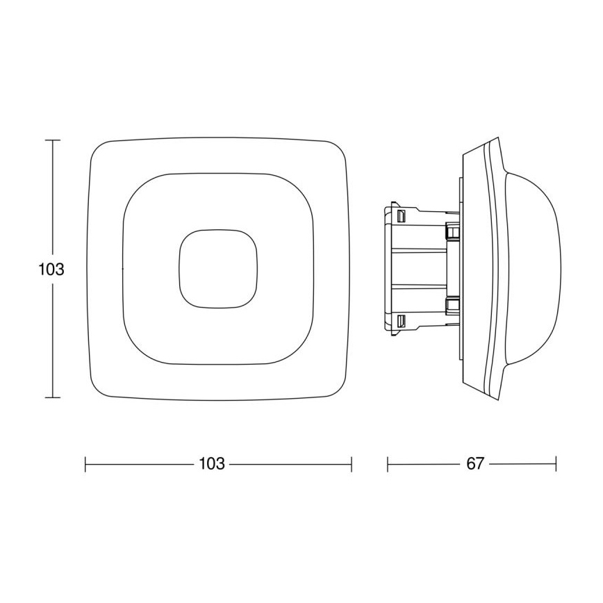 Steinel 064334 - Ανιχνευτής παρουσίας IR Quattro HD-2 24m COM2 λευκό