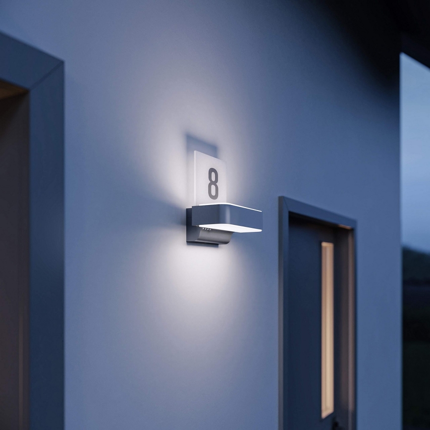 STEINEL 065713 - Αριθμός σπιτιού LED με αισθητήρα L820 LED / 12,5W / 230V IP44