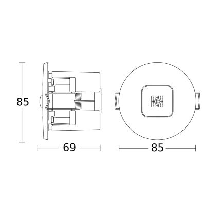 Steinel 067144 - Ανιχνευτής παρουσίας χωνευτό IR MICRO OFFICE DALI2