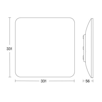 Steinel 067526 - LED Dimmable φωτιστικό οροφής με αισθητήρα RS PRO S30 Q SC LED/26W/230V 3000K