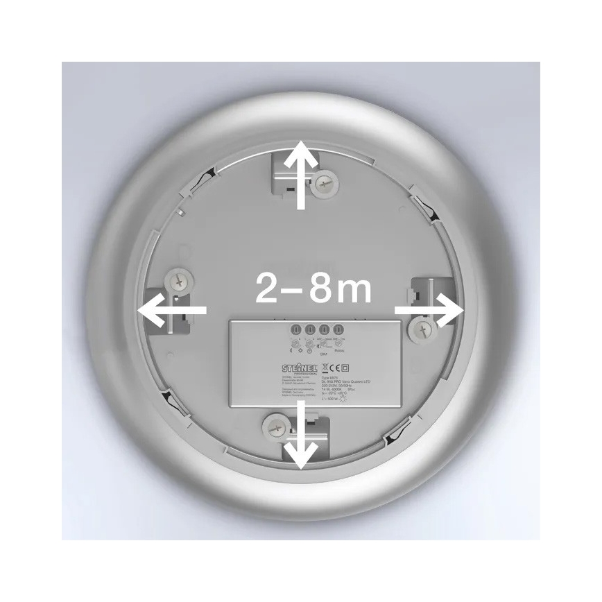 Steinel 068202 - Φωτιστικό οροφής μπάνιου LED με αισθητήρα DL Vario Quattro PRO S LED/14W/230V 3000K IP54