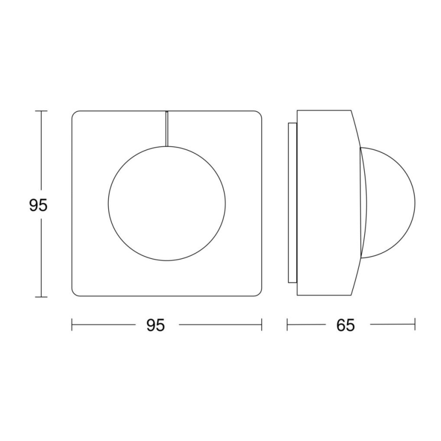 Steinel 068561 - Αισθητήρας κίνησης IS 3360 40m V3 KNX IP54 τετράγωνο μαύρο