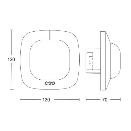 Steinel 068608 - Ανιχνευτής παρουσίας IR Quattro HD 24m COM1 μαύρο