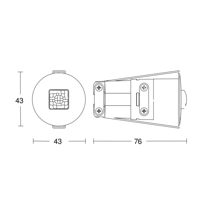 Steinel 068639 - Ανιχνευτής παρουσίας IR Quattro MICRO 6m COM1 IP65 μαύρο