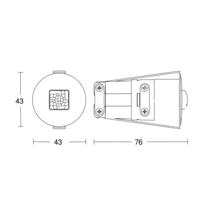 Steinel 068639 - Ανιχνευτής παρουσίας IR Quattro MICRO 6m COM1 IP65 μαύρο