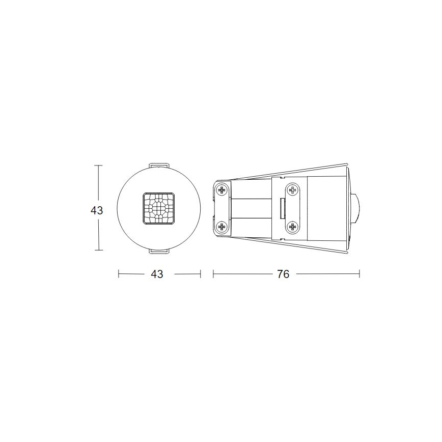 Steinel 068646 - Ανιχνευτής παρουσίας IR Quattro MICRO 6m KNX IP65 στρογγυλό μαύρο