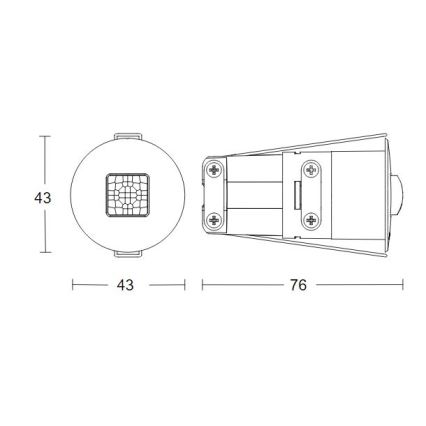 Steinel 068646 - Ανιχνευτής παρουσίας IR Quattro MICRO 6m KNX IP65 στρογγυλό μαύρο