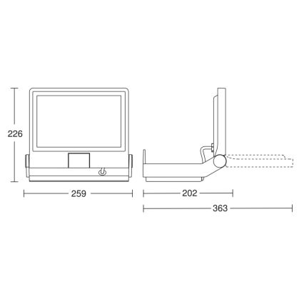 Steinel 069520 - LED Προβολέας XLED PRO ONE Max LED/49,4W/230V 3000K IP44 ανθρακί