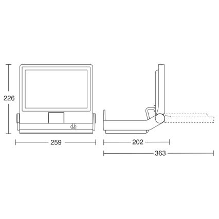 Steinel 069544 - LED Προβολέας XLED PRO ONE Plus LED/33,1W/230V 3000K IP44 ανθρακί