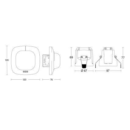 Steinel 079345 - Ανιχνευτής κίνησης/παρουσίας IR QUATTRO COM1 230V λευκό