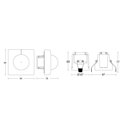 Steinel 079680 - Αισθητήρας κίνησης IS 345 KNX τετράγωνος λευκό