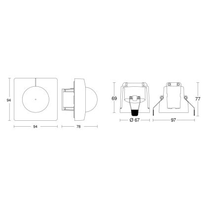 Steinel 080624 - Αισθητήρας κίνησης IS 3360 DALI-2 APC τετράγωνος λευκό