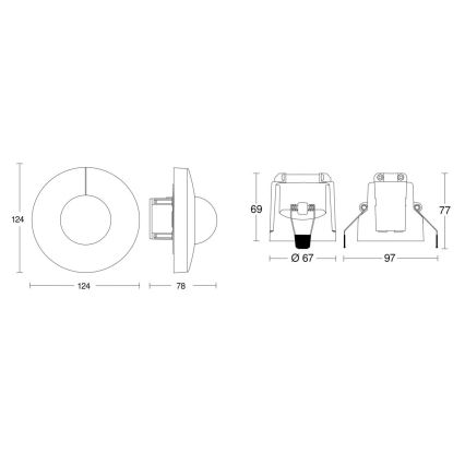 Steinel 080631 - Αισθητήρας κίνησης IS 3360 DALI-2 APC στρογγυλός λευκός