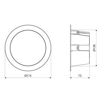 Steinel 084998 - LED Dimming Εξωτερικού χώρου Χωνευτό φωτιστικό με αισθητήρα RS PRO DL 150 SC LED/10,8W/230V 3000/4000/5700K IP54
