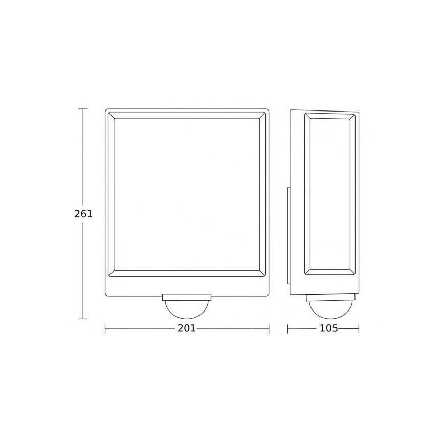Steinel 085247 - LED Dimming Επιτοίχιο φωτιστικό εξωτερικού χώρου με αισθητήρα L40SC LED/12,9W/230V