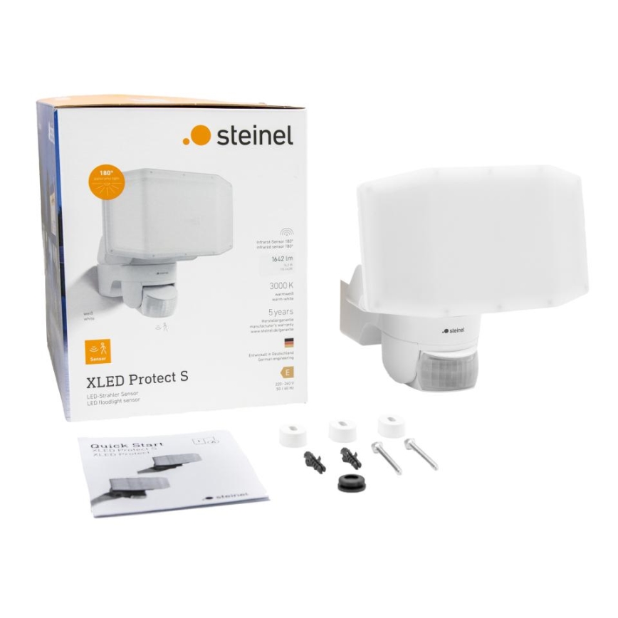Steinel 089894 - Προβολέας LED με αισθητήρα XLED PROTECT LED/14,3W/230V 3000K IP54 λευκό