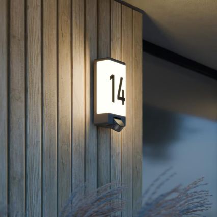 Steinel 094263 - Φωτιστικό πινακίδας οικίας με αισθητήρα 1xE27/15W/230V L 14 S IP44