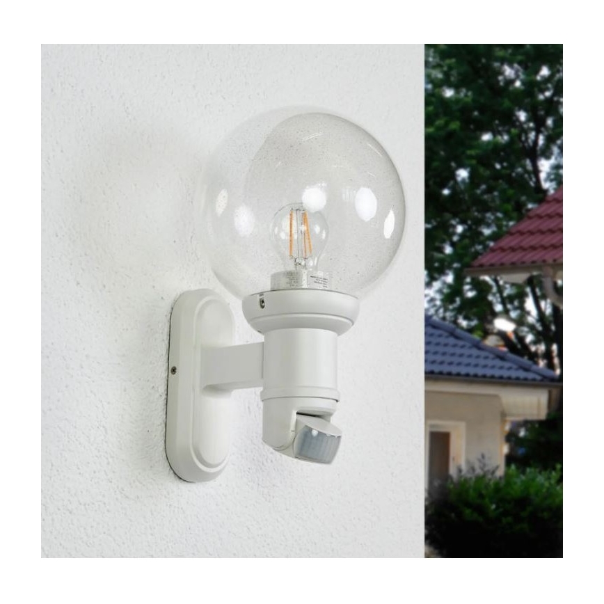 STEINEL 634315 - L 560 S Λευκή λάμπα τοίχου με αισθητήρα για Εξωτερικούς χώρους