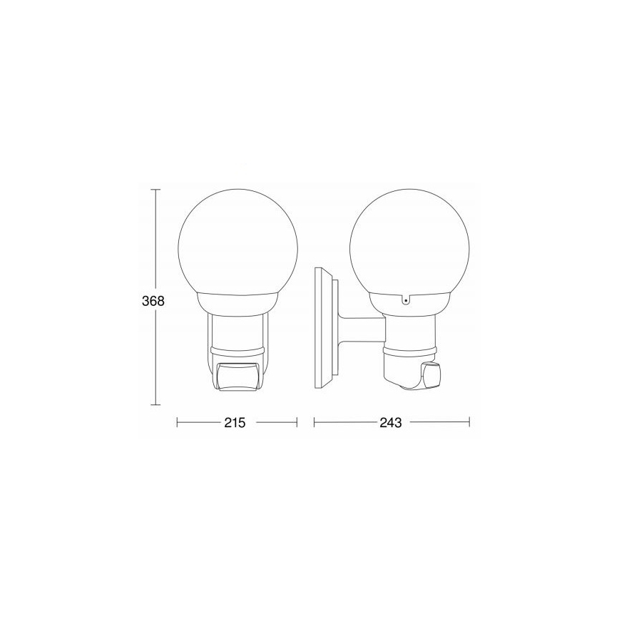 STEINEL 634315 - L 560 S Λευκή λάμπα τοίχου με αισθητήρα για Εξωτερικούς χώρους