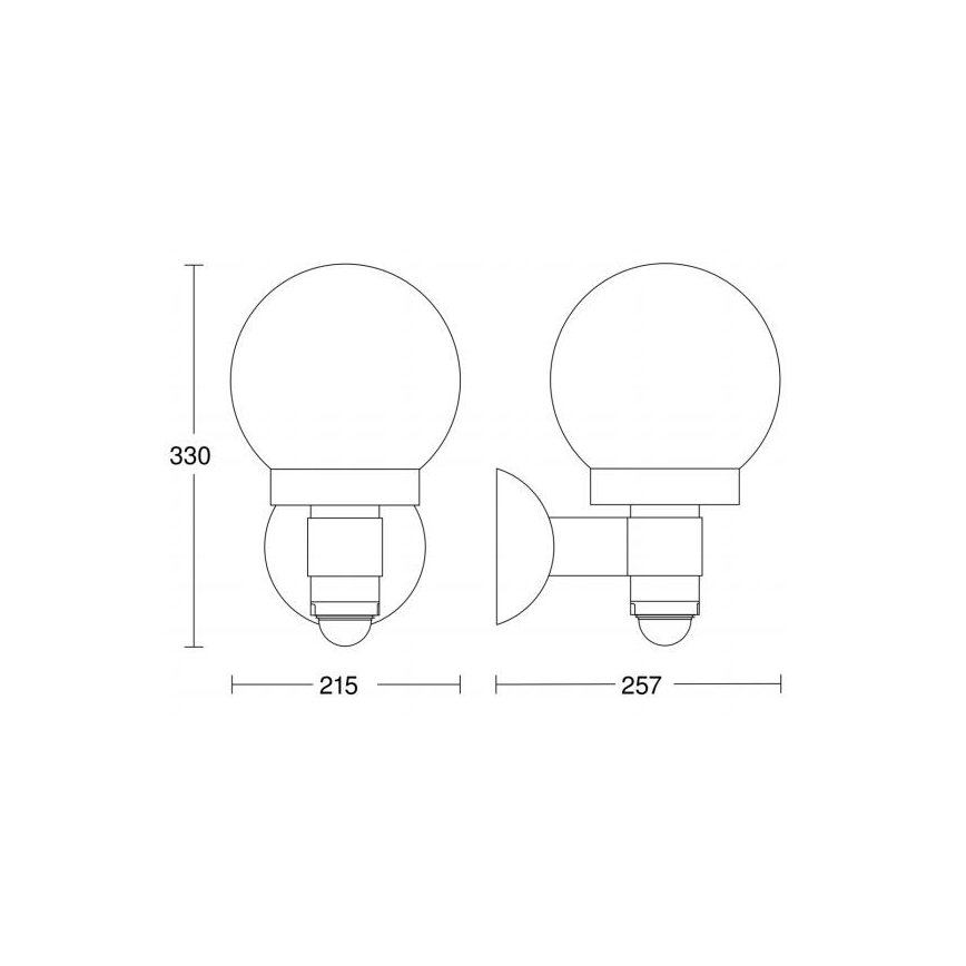 Steinel 657413 - Εξωτερικού χώρου senzorové φως τοίχου L 115 S 1xE27/60W/230V IP44