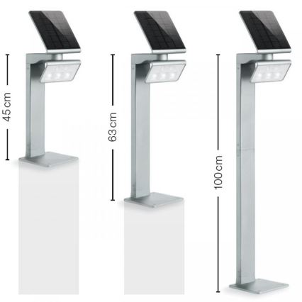 STEINEL 671211 - Ηλιακός αισθητήρας LED προβολέας XSolar GL-S 0,5W/LED ασημί IP44 2500 mAh