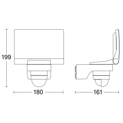 STEINEL 82086 - Προβολέας LED με αισθητήρα XLED PROTECT LED/13,6W/230V IP44 μαύρο
