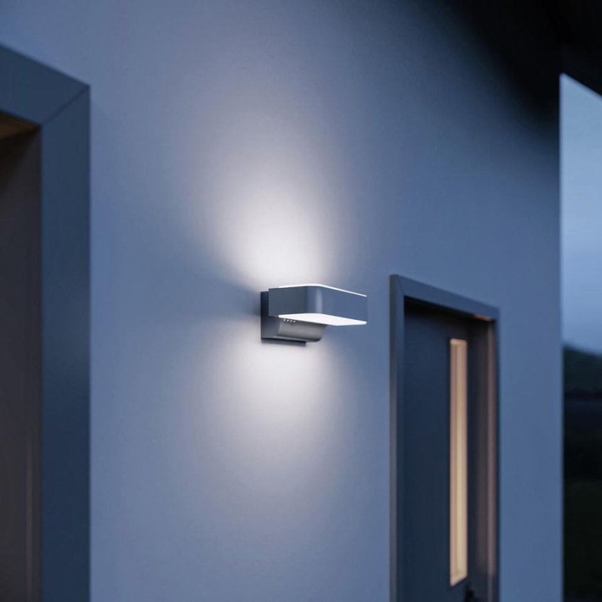 STEINEL 87562 - LED Φωτιστικό τοίχου εξωτερικού χώρου με αισθητήρα L 810 SC LED/9,8W/230V IP44 ασημί