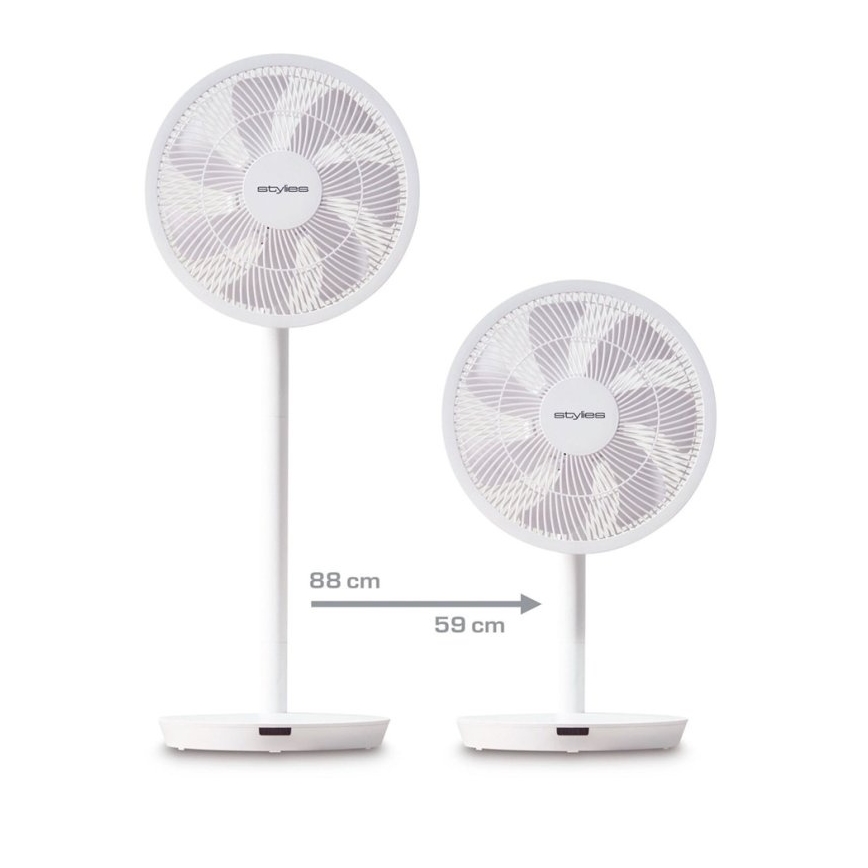 Stylies - Ανεμιστήρας δαπέδου ANTILA 25W/230V, διάμετρος 40 εκ., λευκός + τηλεχειριστήριο