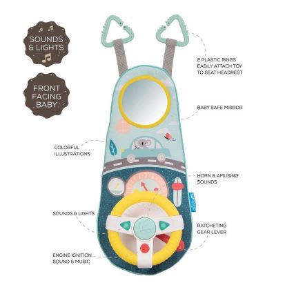 Taf Toys - Κρεμαστό τιμόνι αυτοκινήτου κοάλα 2xAA