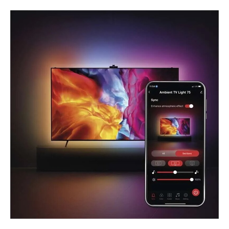 Ταινία LED RGBIC για τηλεόραση GoSmart LED/24W/230V 75