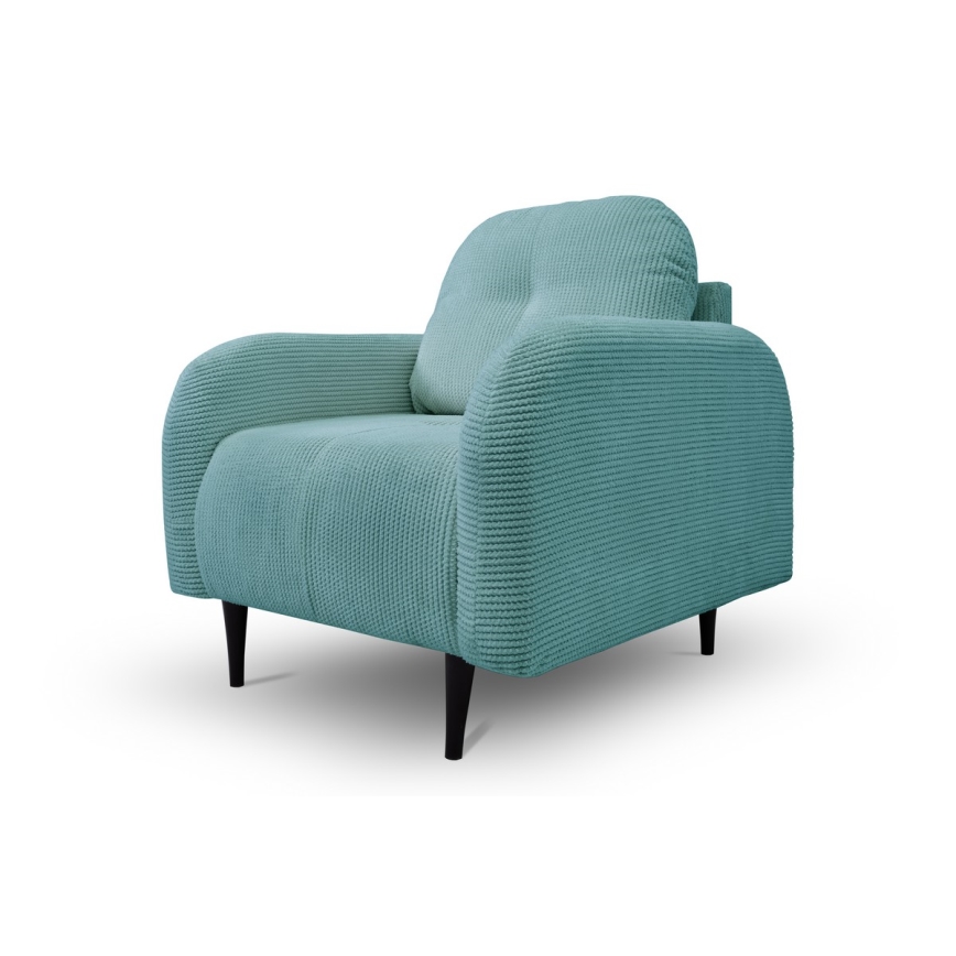 Ταπετσαρισμένη πολυθρόνα CLOUDY τιρκουάζ