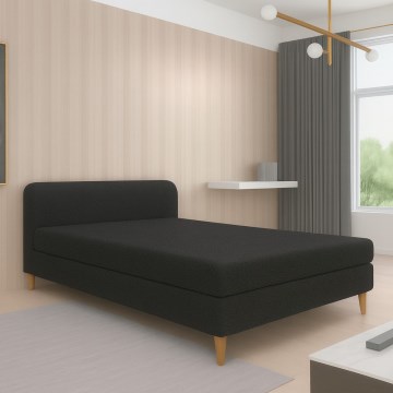 Ταπετσαρισμένο κρεβάτι BRISBANE 110x200 cm μαύρο